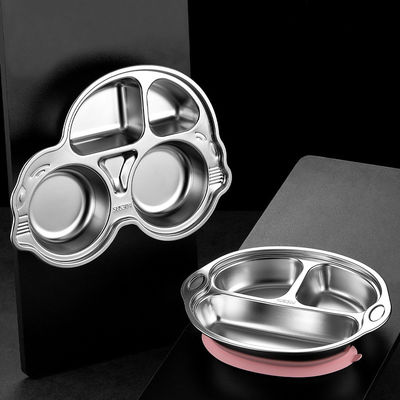 Non Slip Kids Dinner Plates Metal Corrosion Resistant With Suction Cup