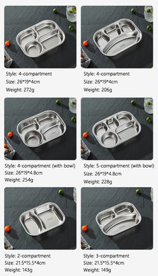 Corrosion Resistant Compartment Dinner Plates Divided Dinner Plate With Lid