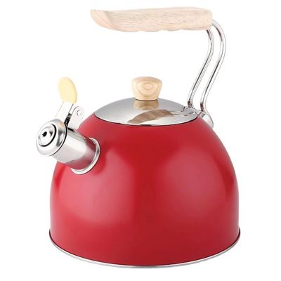 2.5L Stainless Steel Electric Kettle Whistling Tea Kettle With Wood Handle