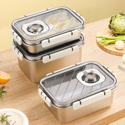 2L Stainless Steel Lunch Boxes Metal Food Containers With Refrigerator Safe