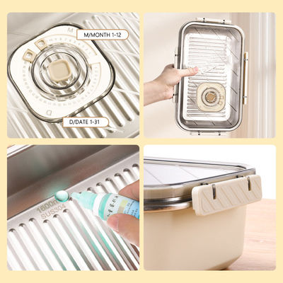 2L Stainless Steel Lunch Boxes Metal Food Containers With Refrigerator Safe