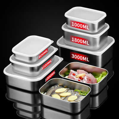 Multi Sized 3L Metal Food Storage Containers Stainless Steel With Airtight Lids