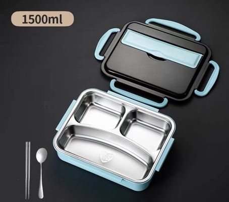 Large Capacity Metal Bento Lunch Box Black