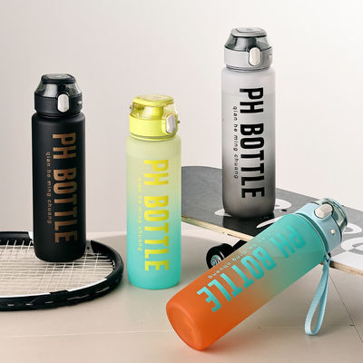 1L BPA Free Sports Water Bottles With Time Stamp Non Toxic Tritan