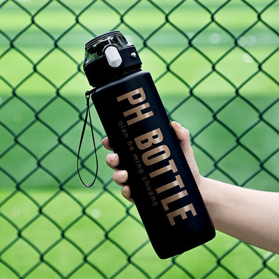 1L BPA Free Sports Water Bottles With Time Stamp Non Toxic Tritan