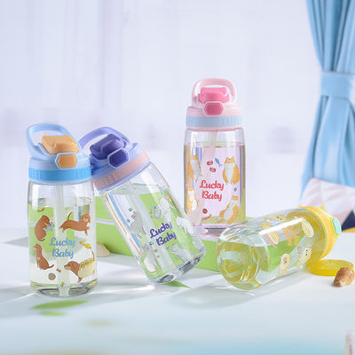 Eco Friendly Plastic Straw Cup 480ml Kids' Reusable Plastic Water Cup With Straw