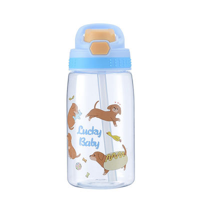 Eco Friendly Plastic Straw Cup 480ml Kids' Reusable Plastic Water Cup With Straw