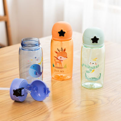 Odorless Plastic Straw Cup Impermeable Seal Recycled Plastic Sippy Cup