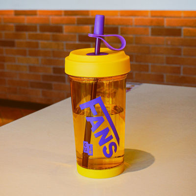 500ml Shatterproof Plastic Coffee Tumbler Cup With Lid And Reusable Straw