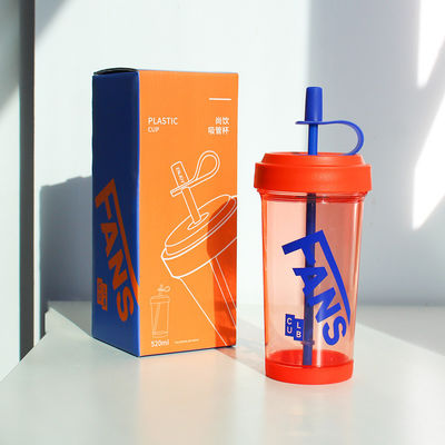 500ml Shatterproof Plastic Coffee Tumbler Cup With Lid And Reusable Straw