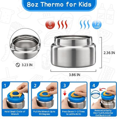 1.6L 4 Compartment Bento Box Thermo Food Jar OEM With 8oz Soup Thermo