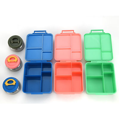 1.6L 4 Compartment Bento Box Thermo Food Jar OEM With 8oz Soup Thermo