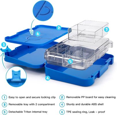 ABS Plastic Bento Lunch Box Bentgo Insulated Food Container With 2 Child Latches