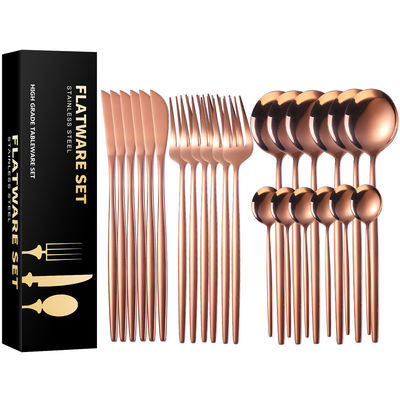 Compact Stainless Steel Cutlery Set Polishing Stainless Steel Gold Cutlery Set