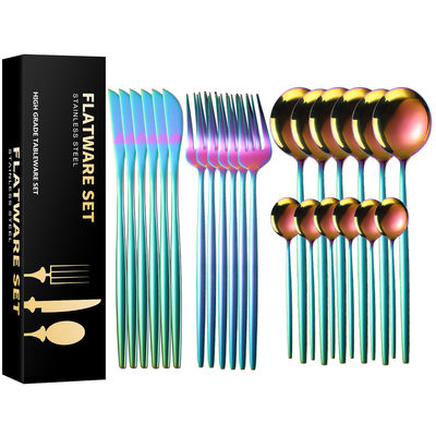 Compact Stainless Steel Cutlery Set Polishing Stainless Steel Gold Cutlery Set