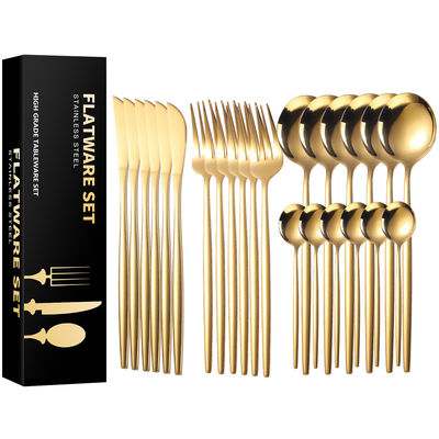 Compact Stainless Steel Cutlery Set Polishing Stainless Steel Gold Cutlery Set