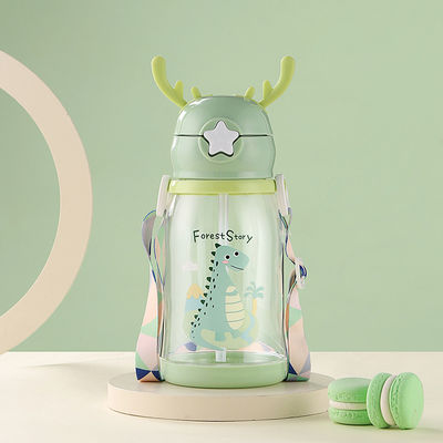 600ml Plastic Straw Cup Plastic Water Bottle With Leak Proof Straw