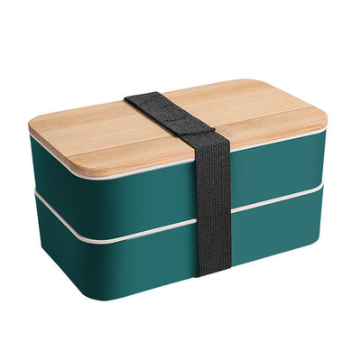 Wheat Straw Plastic Bento Lunch Box Double Layers Bento Plastic Container