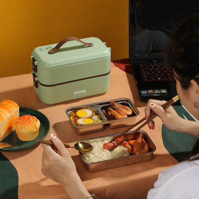 300W Electric Lunch Cooker Portable Double Tier For Cooking Steaming