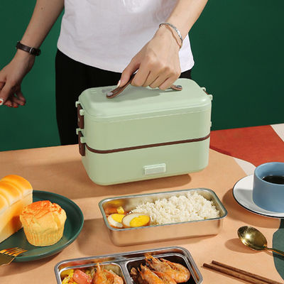 300W Electric Lunch Cooker Portable Double Tier For Cooking Steaming