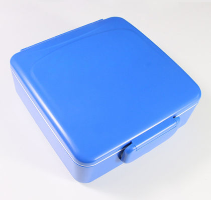 Flip Top Handle Seal Plastic Bento Lunch Box Portable Leak-Proof Blue