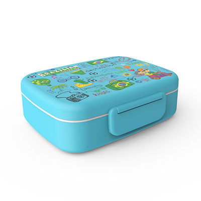 Plastic Customized Pattern Plastic Bento Lunch Box Multi-partition Leak-proof Sealed Crisper Box
