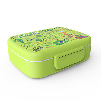 Plastic Customized Pattern Plastic Bento Lunch Box Multi-partition Leak-proof Sealed Crisper Box