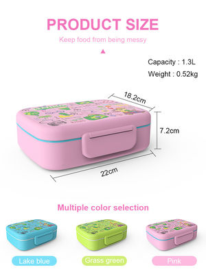 Plastic Customized Pattern Plastic Bento Lunch Box Multi-partition Leak-proof Sealed Crisper Box