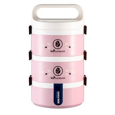 3-layer Plastic Bento Lunch Box Microwaveable And Insulated Round Lunch Box