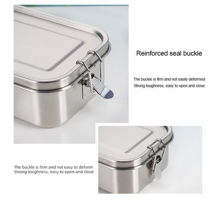 Metal Bento Lunch Box 800ml 304 Stainless Steel Container For Meals And Snacks
