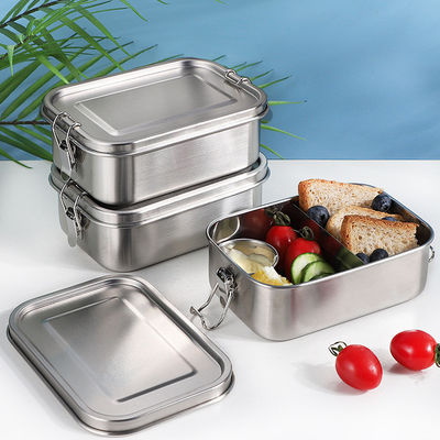 Metal Bento Lunch Box 800ml 304 Stainless Steel Container For Meals And Snacks