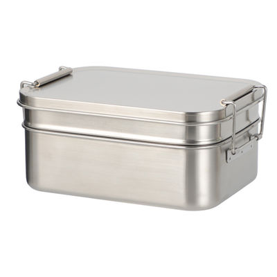304 Stainless Steel Metal Bento Lunch Box With Double Layer And Two Capacity Options