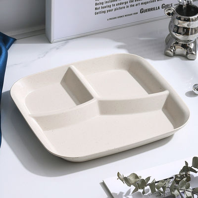 Reusable 3-Compartment Dinner Plate BPA-Free Microwave Dishwasher Safe Wheat Fiber PP
