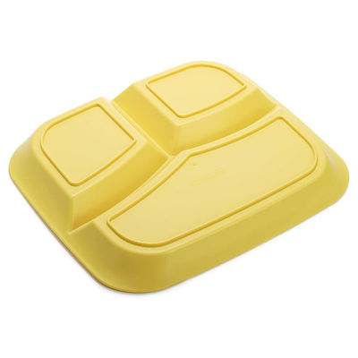 Reusable 3-Compartment Dinner Plate BPA-Free Microwave Dishwasher Safe Wheat Fiber PP