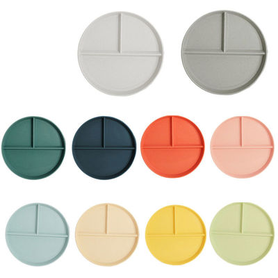 Reusable 3-Compartment Dinner Plate BPA-Free Microwave Dishwasher Safe Wheat Fiber PP