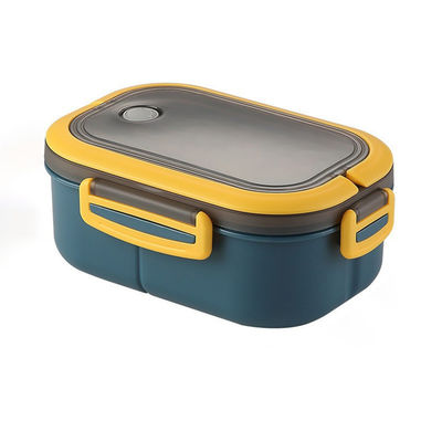 Plastic Bento Lunch Box Double-layer Lunch Box Microwave Safe 1200ml Green