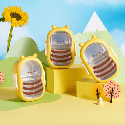 Metal Bento Lunch Box Bee Shaped Lunch Box 304 Stainless Steel Yellow