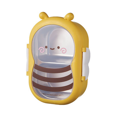 Metal Bento Lunch Box Bee Shaped Lunch Box 304 Stainless Steel Yellow