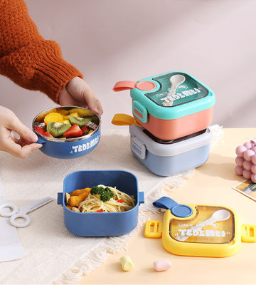 Metal Bento Lunch Box 304 Stainless Steel Baby Bowl Portable Cutlery Set