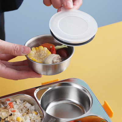 Metal Bento Lunch Box 4 Compartment 304 Stainless Steel Sealed Insulation 1130ml  Blue