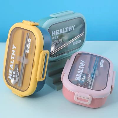 Metal Bento Lunch Box Stainless Steel Leakproof 2-Compartment Bento Lunch Box