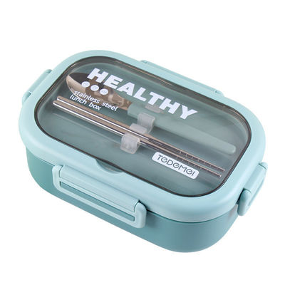 Metal Bento Lunch Box Stainless Steel Leakproof 2-Compartment Bento Lunch Box