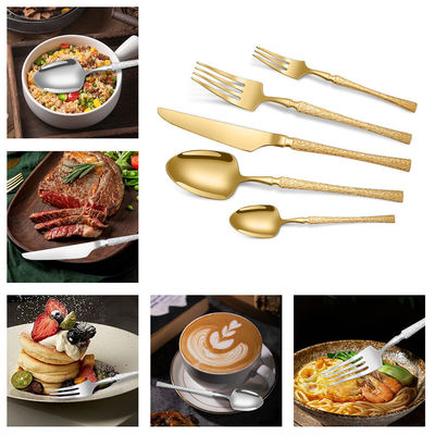 Stainless Steel Cutlery Set Small Waist Hammer Pattern Stainless Steel Western Cutlery Gift Box 30 Piece