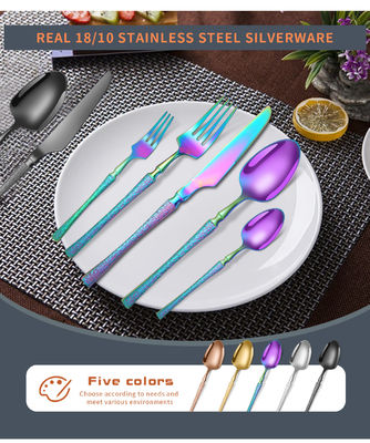 Stainless Steel Cutlery Set Small Waist Hammer Pattern Stainless Steel Western Cutlery Gift Box 30 Piece