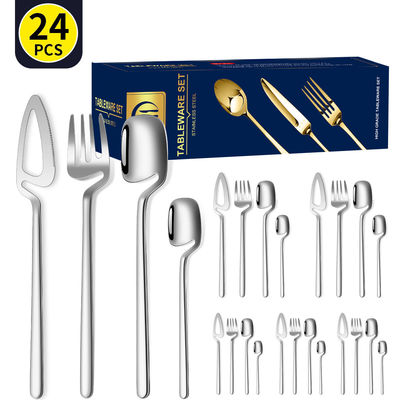Stainless Steel Cutlery Set 24 Piece Wall-mounted Tableware Set Western Restaurant Hotel Set Gift Box