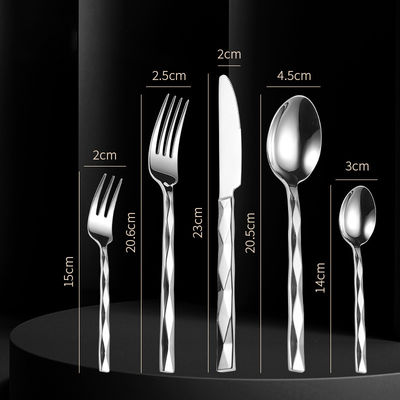 Silverware Set Diamond Cut Pattern Stainless Steel Cutlery Set Mirror Polished Dishwasher Safe