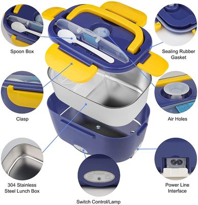 304 Stainless Steel Heated Lunch Box 1.5L Capacity For Busy Professionals / Safe Cleaning