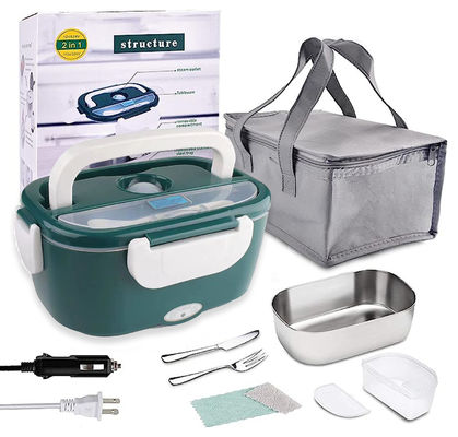 Leakproof 304 Stainless Steel Electric Lunch Boxes 1.5L Capacity Voltage 220V-12v 24v/110v-12v 24v