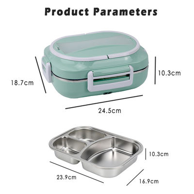 Electric Lunch Box Fast 60W Portable Food Warmer Removable 304 Stainless Steel Container Fork Spoon