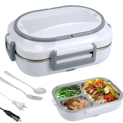 Electric Lunch Box Food Heater Portable Food Warmer With  Fork & Spoon  60W Lunch Box 1.5L Crockpot Lunch Warmer Grey